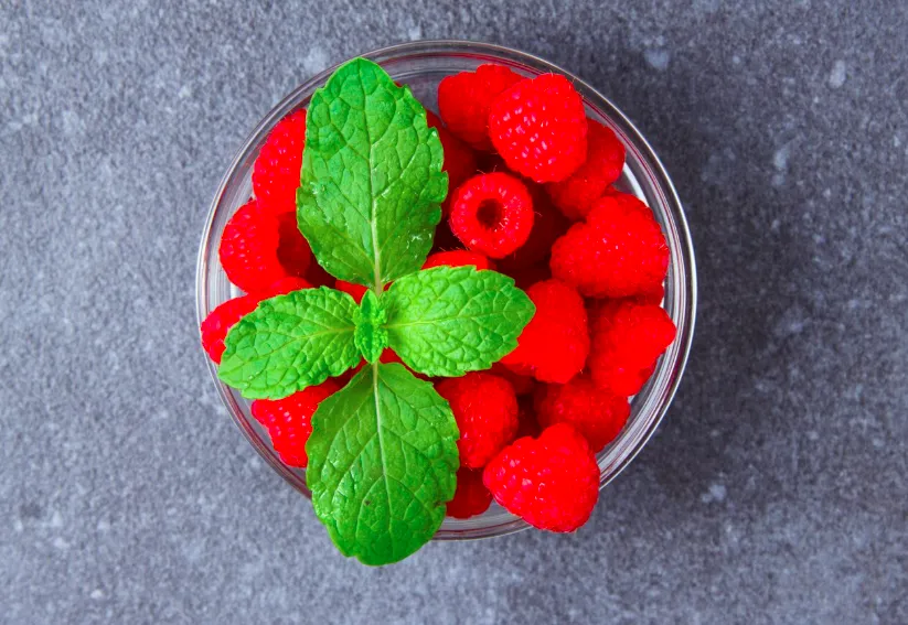 Rhum arrangé framboise menthe